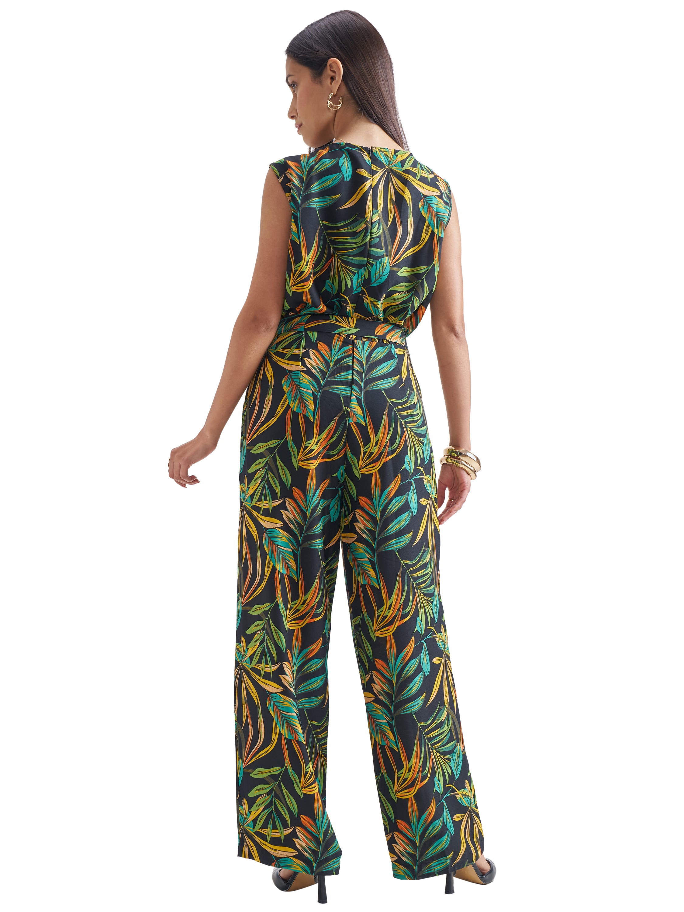 ESPYR By Tokyo Talkies Women Black Printed Jumpsuit - Black - Image 8