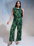 Tokyo Talkies Women Green Printed Jumpsuit - Green - Image 1