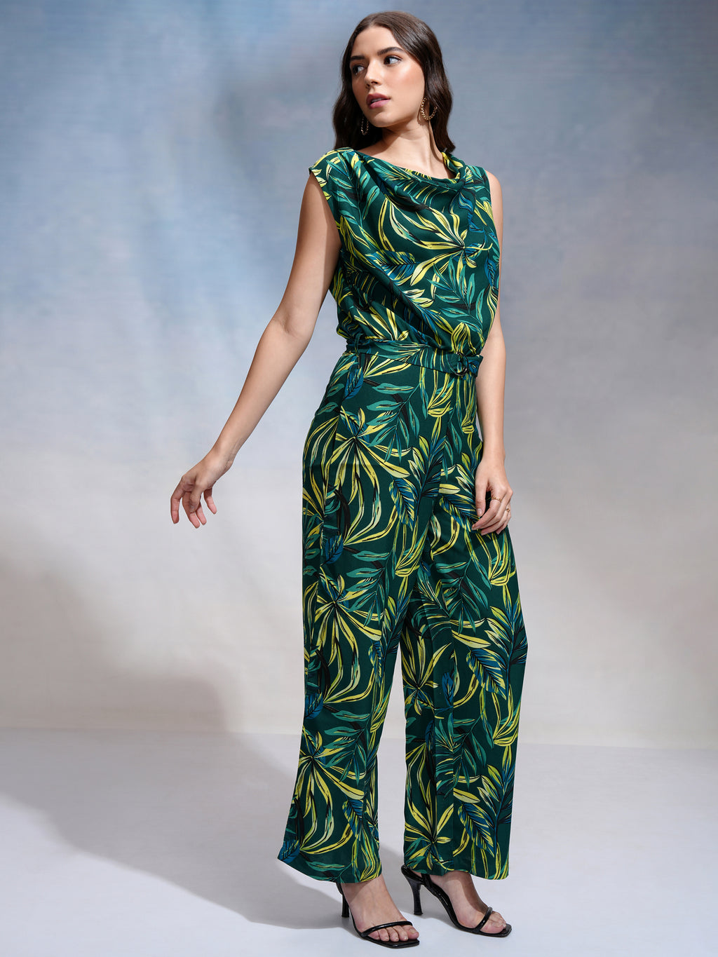Tokyo Talkies Women Green Printed Jumpsuit - Green - Image 4