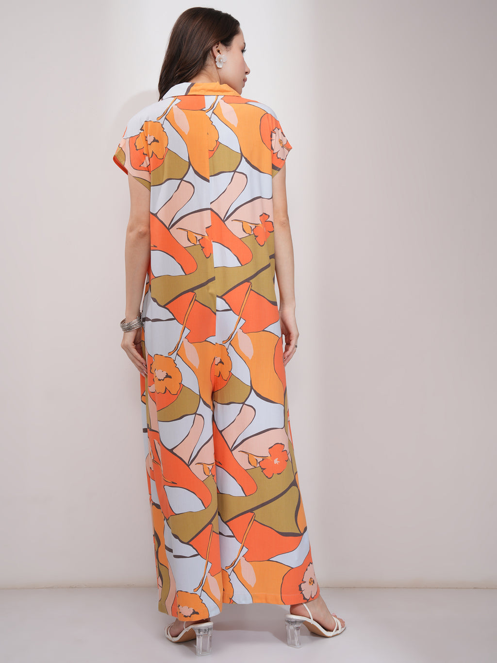 Tokyo Talkies Women Mustard Printed Jumpsuit - Mustard - Image 3