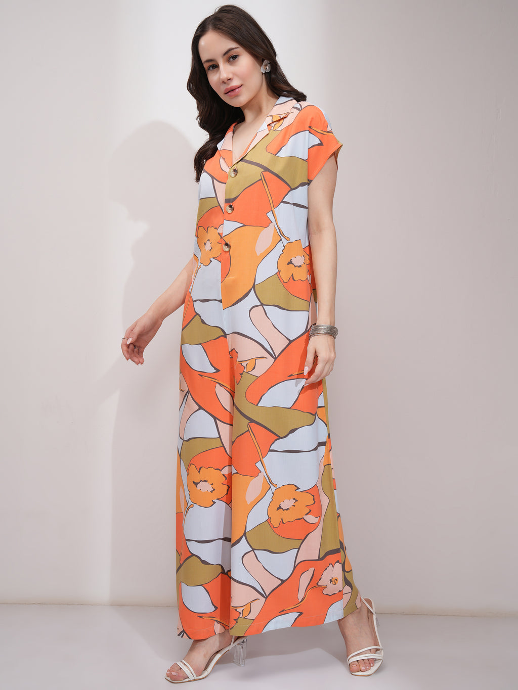 Tokyo Talkies Women Mustard Printed Jumpsuit - Mustard - Image 4