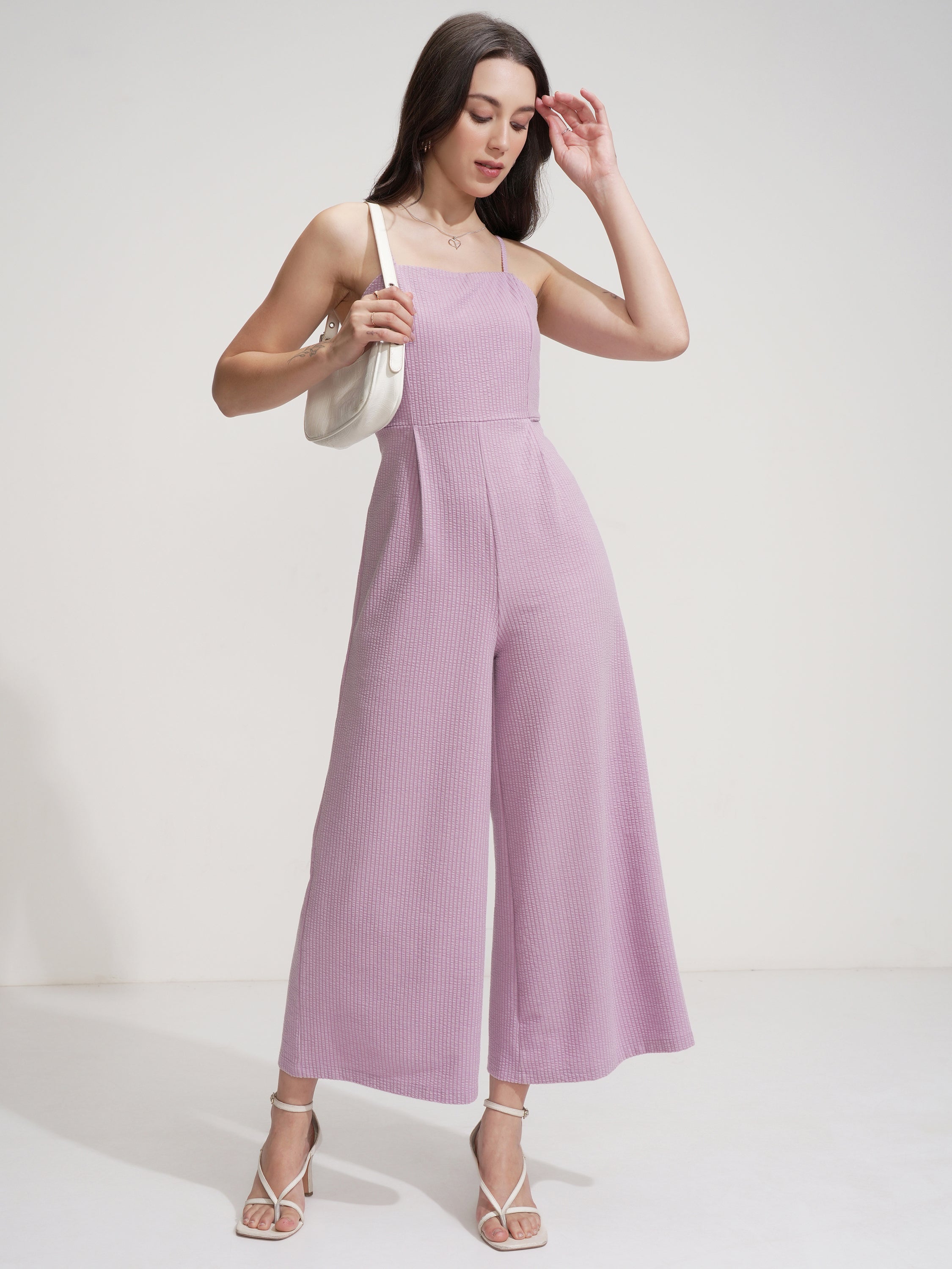 Tokyo Talkies Women Purple Solid Jumpsuit - Purple - Image 2