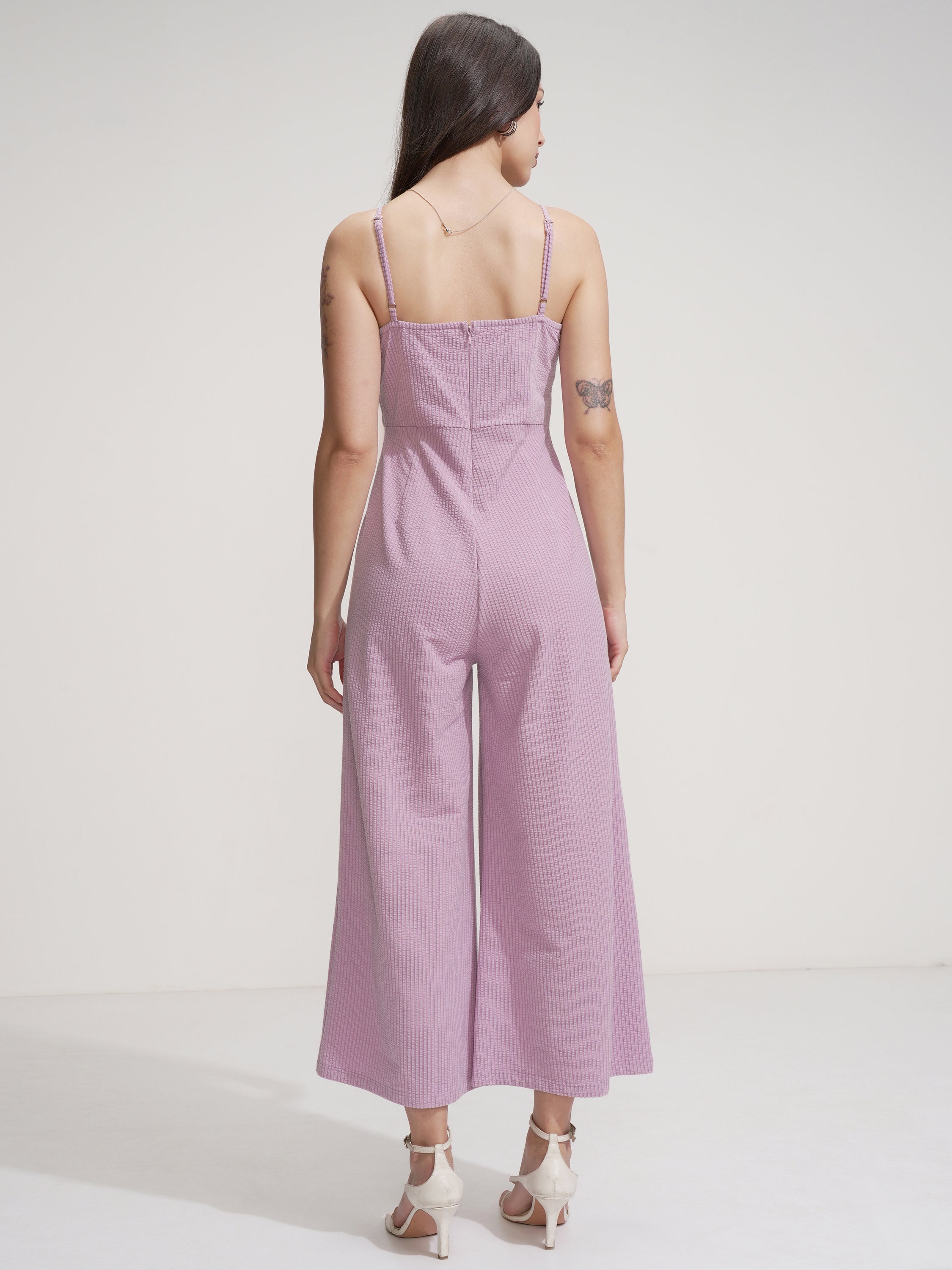 Tokyo Talkies Women Purple Solid Jumpsuit - Purple - Image 3