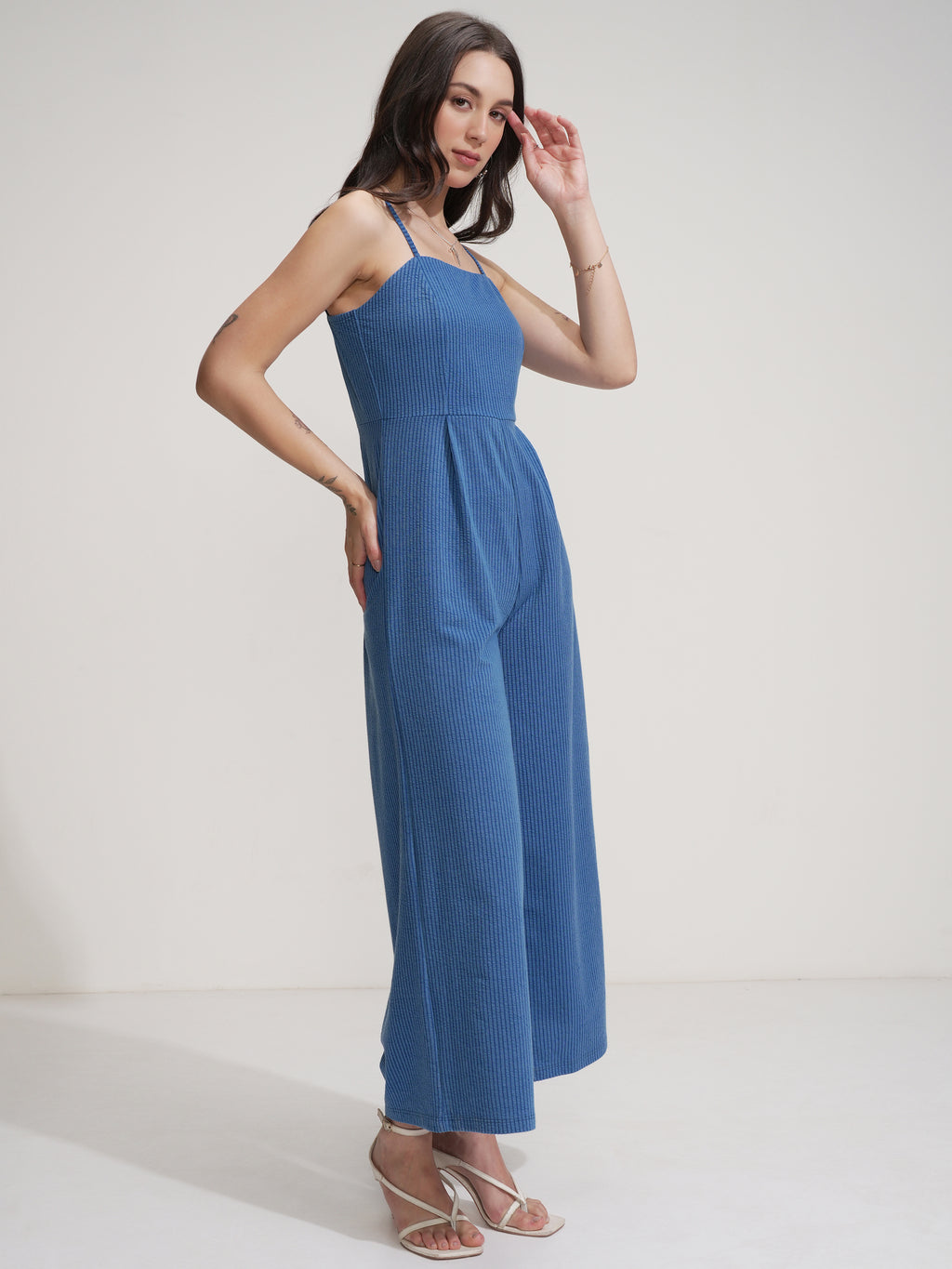Tokyo Talkies Women Blue Solid Jumpsuit - Blue - Image 6
