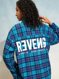 Tokyo Talkies Women Blue Checked Oversized Fit Casual Shirt - Blue - Image 1