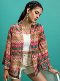 Tokyo Talkies Women Red/Multi Printed Shrug - Red - Image 1