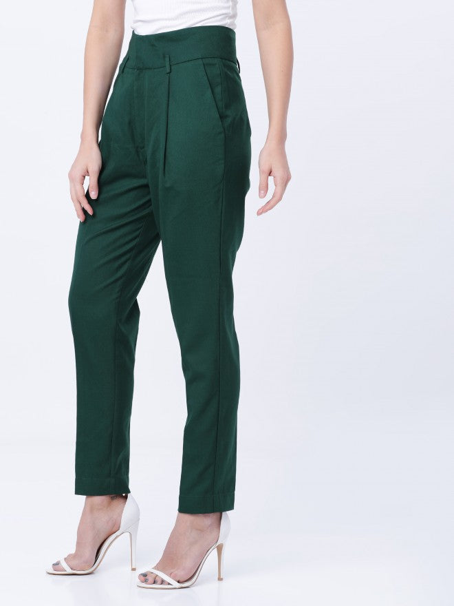 Tokyo Talkies Highwaist Slim Trouser - Green - Image 6