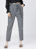 Tokyo Talkies Womens Grey Tapered Fit Trouser - Grey - Image 1