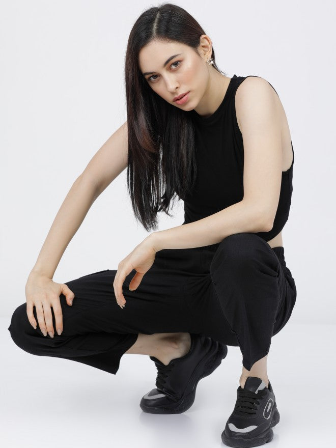 Tokyo Talkies Womens Black Regular Fit Trouser - Black - Image 2
