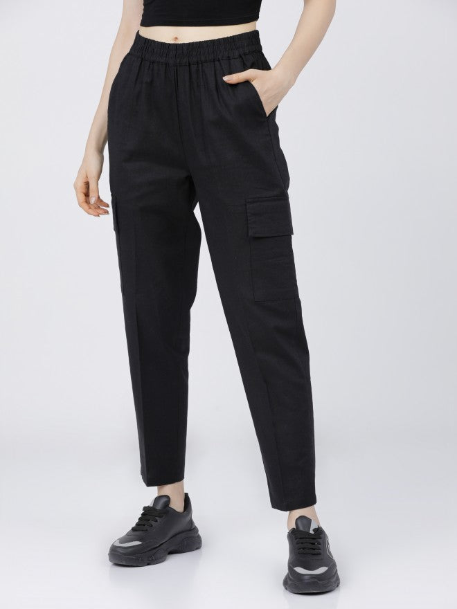 Tokyo Talkies Womens Black Regular Fit Trouser - Black - Image 3
