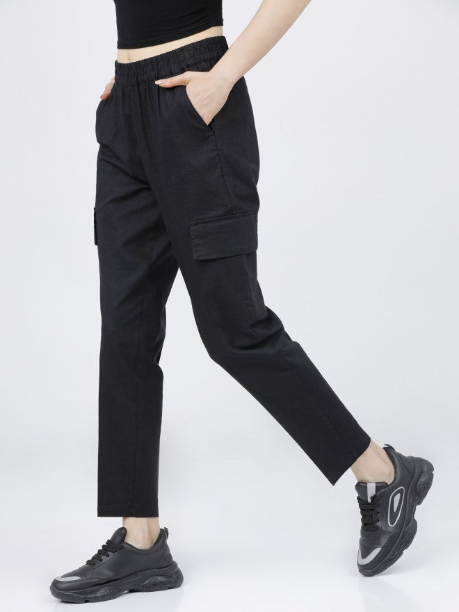Tokyo Talkies Womens Black Regular Fit Trouser - Black - Image 4