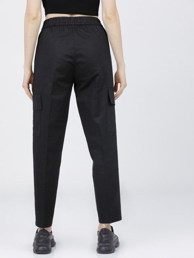 Tokyo Talkies Womens Black Regular Fit Trouser - Black - Image 5