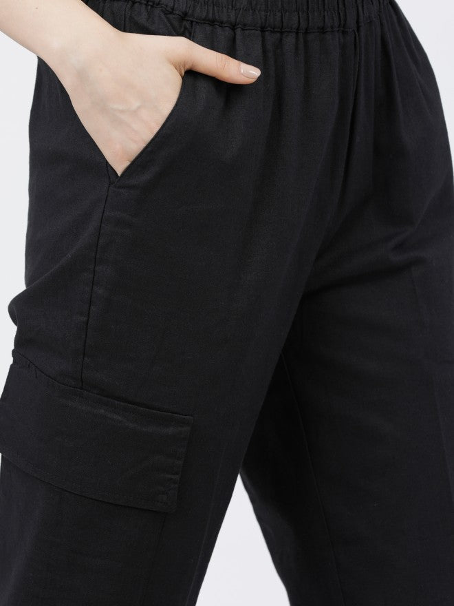 Tokyo Talkies Womens Black Regular Fit Trouser - Black - Image 6