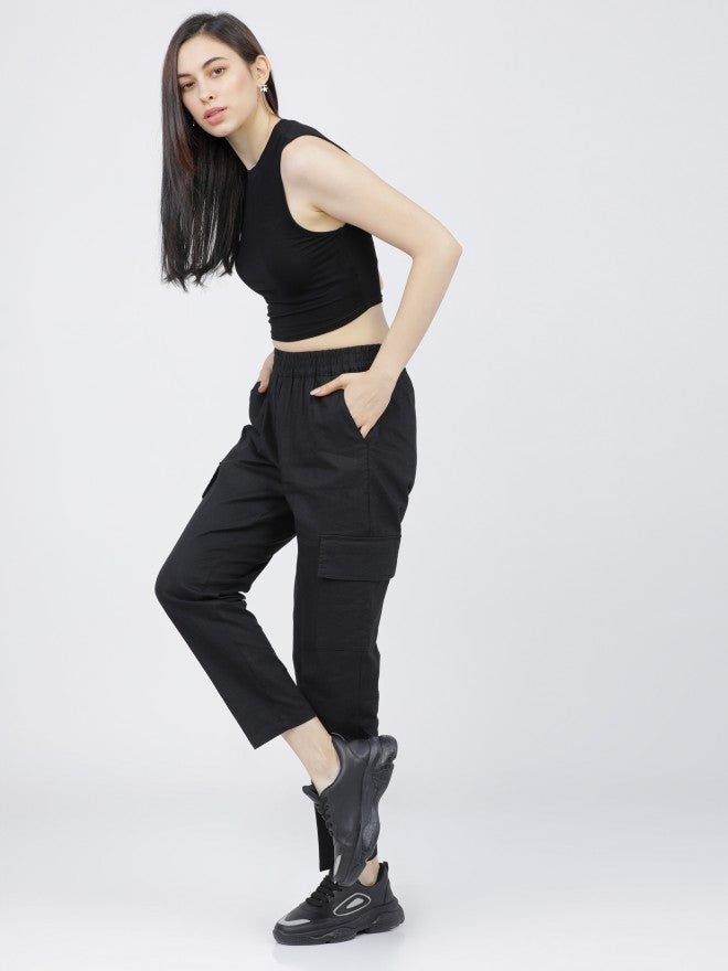 Tokyo Talkies Womens Black Regular Fit Trouser - Black - Image 7