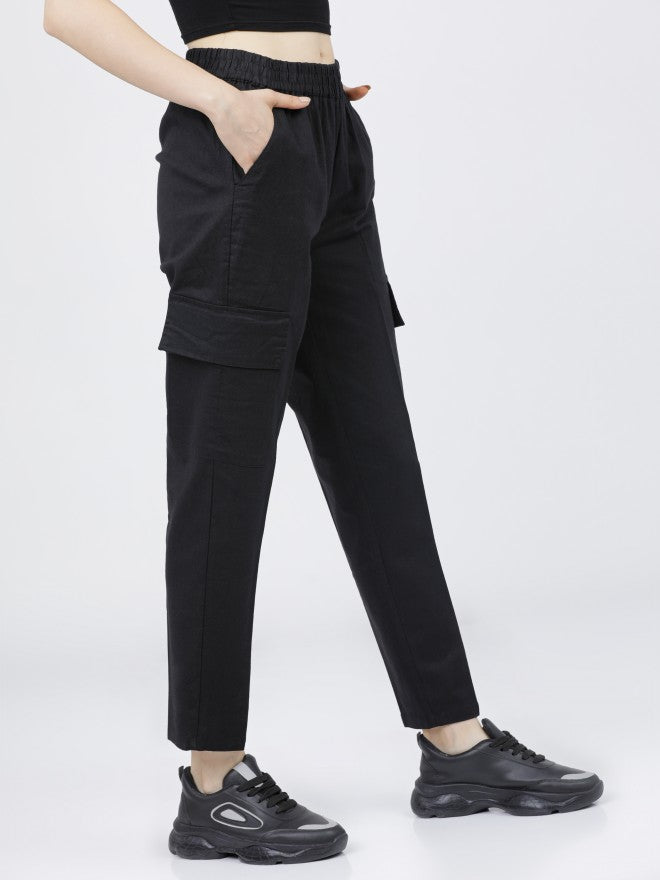 Tokyo Talkies Womens Black Regular Fit Trouser - Black - Image 8