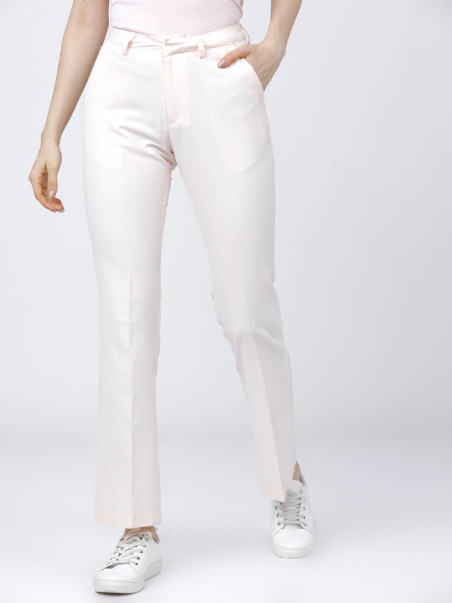 Tokyo Talkies Womens Pink Straight Fit Trouser - Pink - Image 1