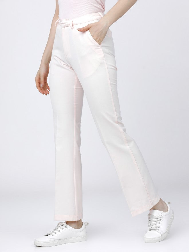 Tokyo Talkies Womens Pink Straight Fit Trouser - Pink - Image 3