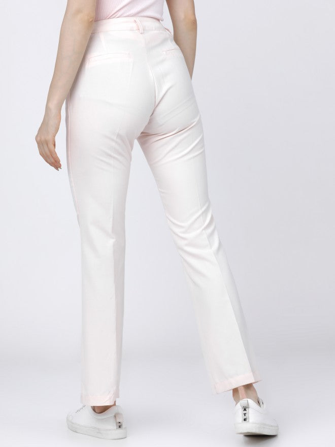 Tokyo Talkies Womens Pink Straight Fit Trouser - Pink - Image 4