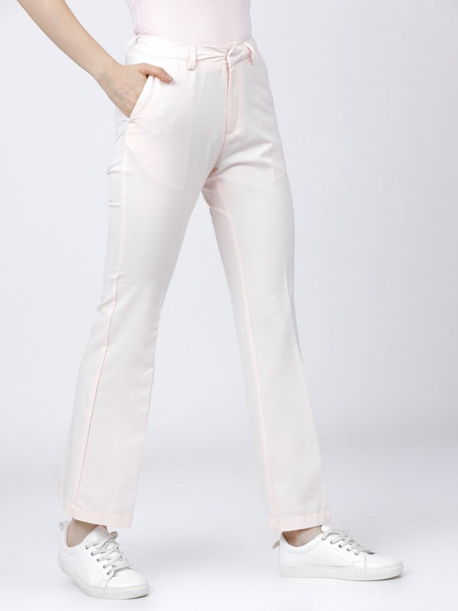 Tokyo Talkies Womens Pink Straight Fit Trouser - Pink - Image 7