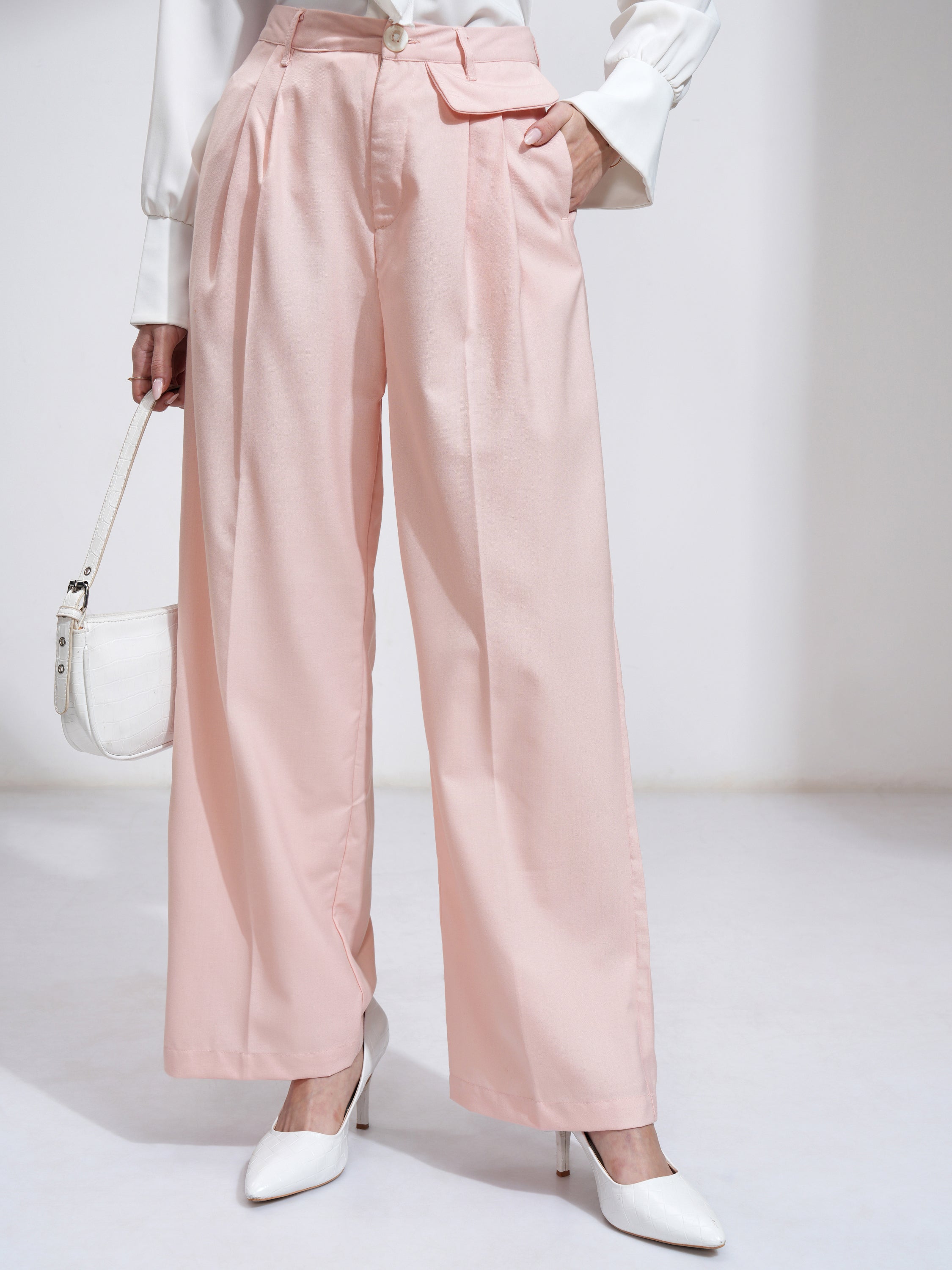 Tokyo Talkies Womens Pink Regular Fit Trouser - Pink - Image 1