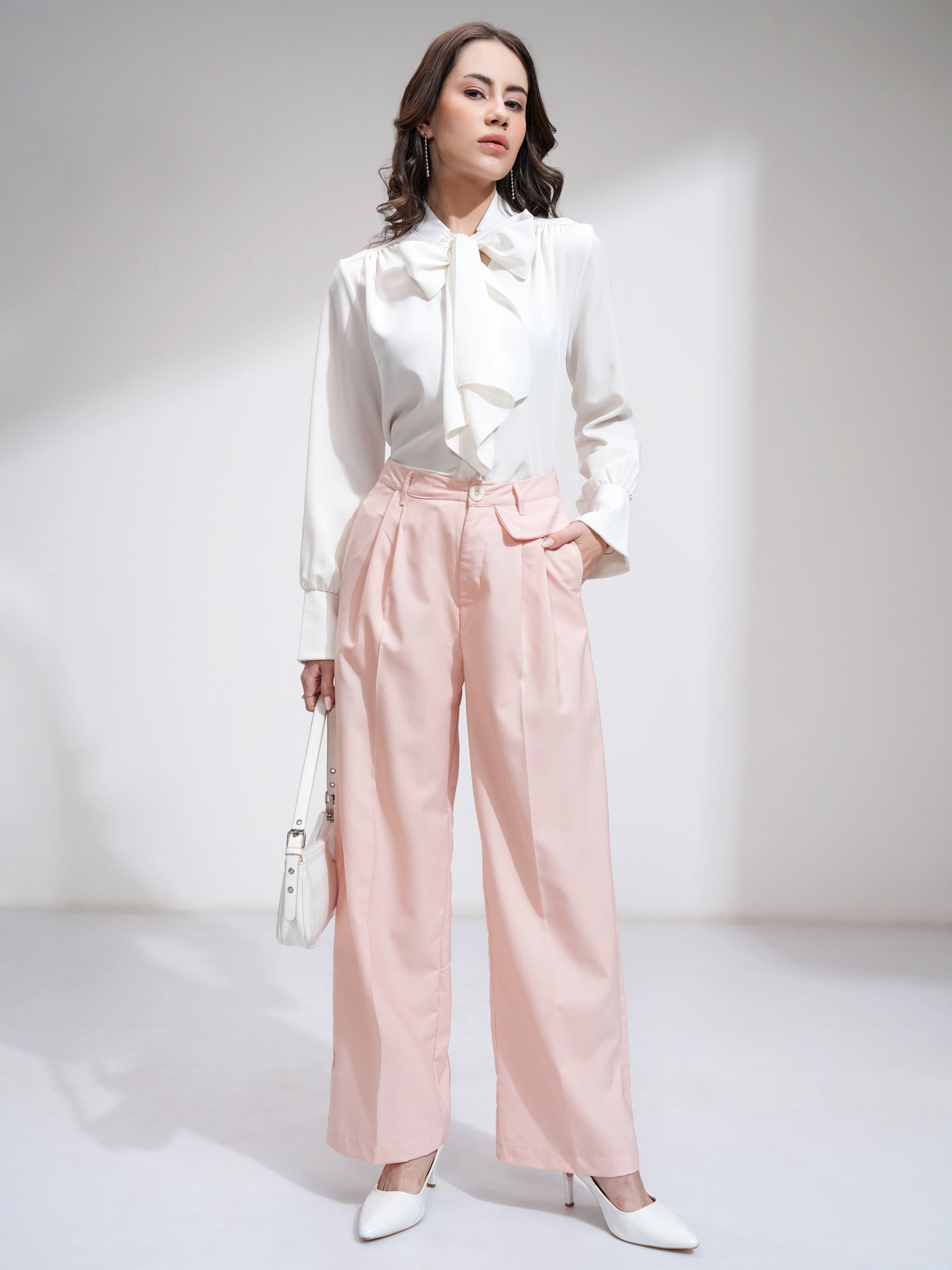 Tokyo Talkies Womens Pink Regular Fit Trouser - Pink - Image 2