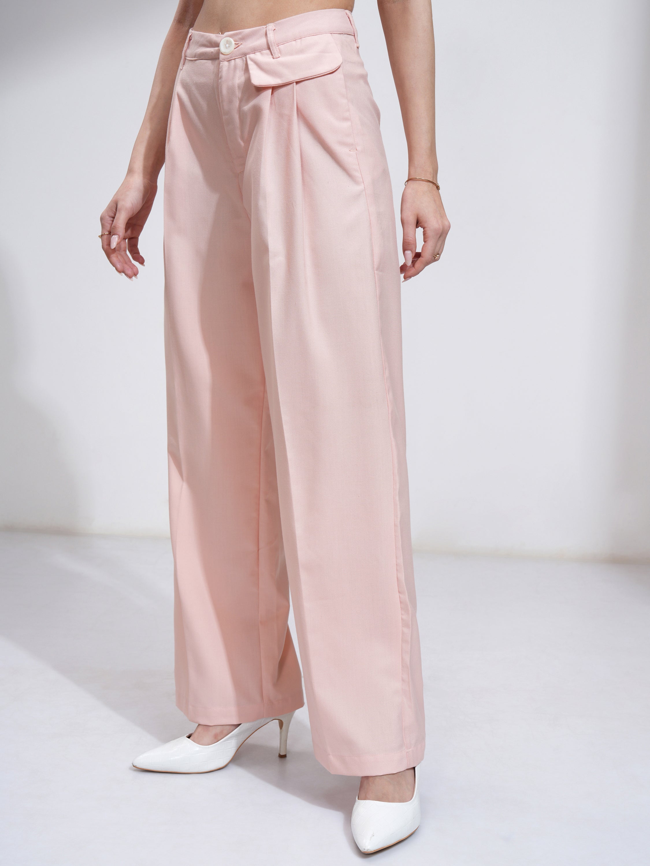 Tokyo Talkies Womens Pink Regular Fit Trouser - Pink - Image 4
