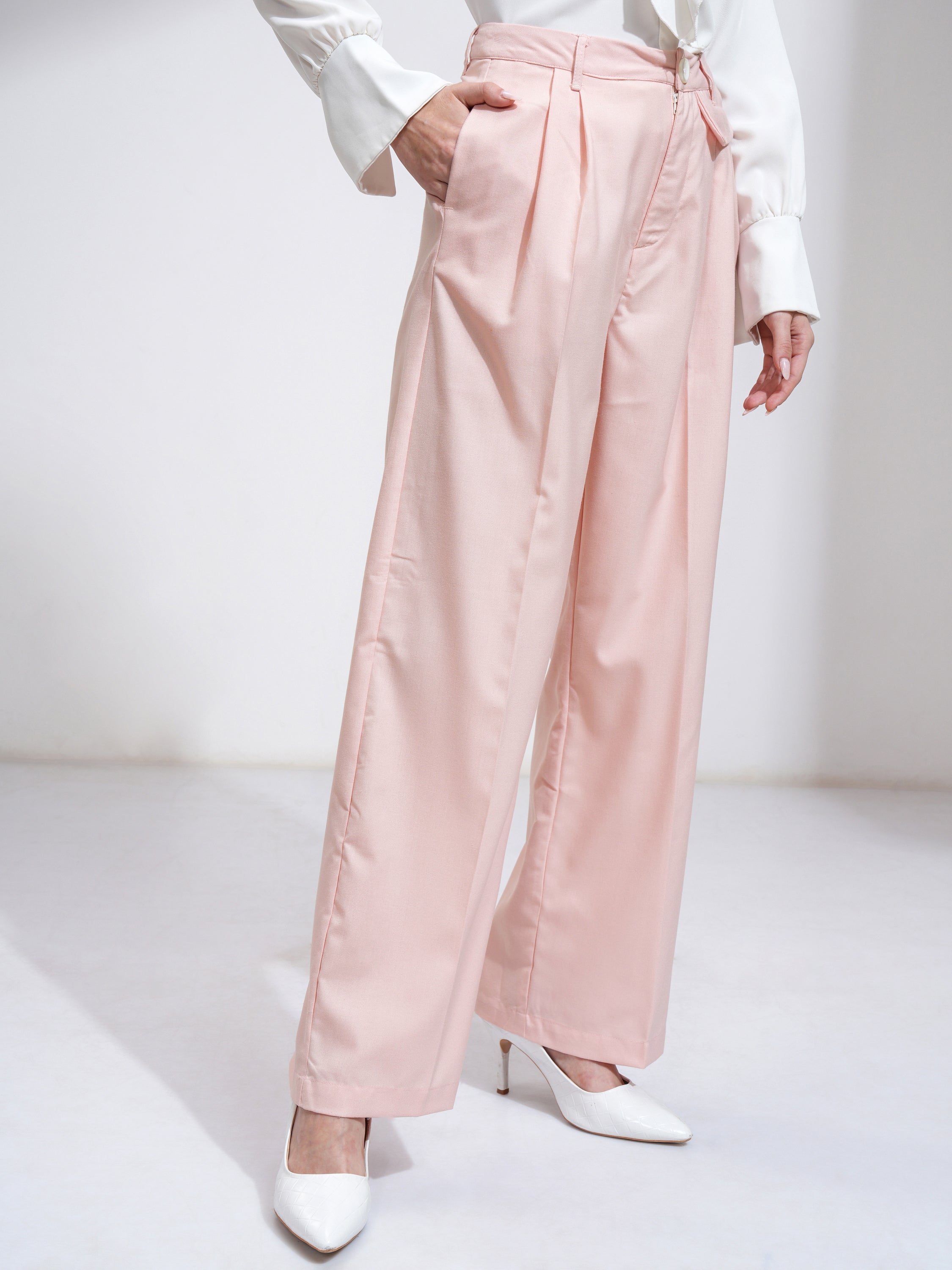 Tokyo Talkies Womens Pink Regular Fit Trouser - Pink - Image 6