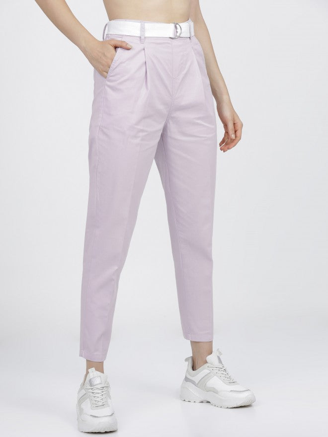 Tokyo Talkies Womens Purple Straight Fit Trouser - Purple - Image 6