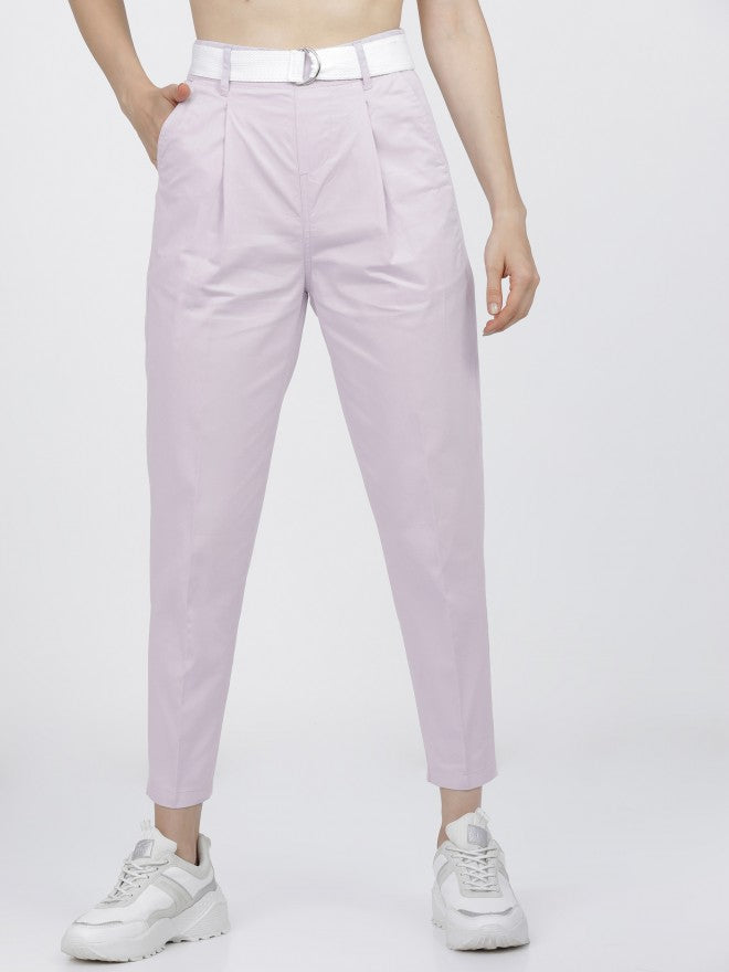 Tokyo Talkies Womens Purple Straight Fit Trouser - Purple - Image 7