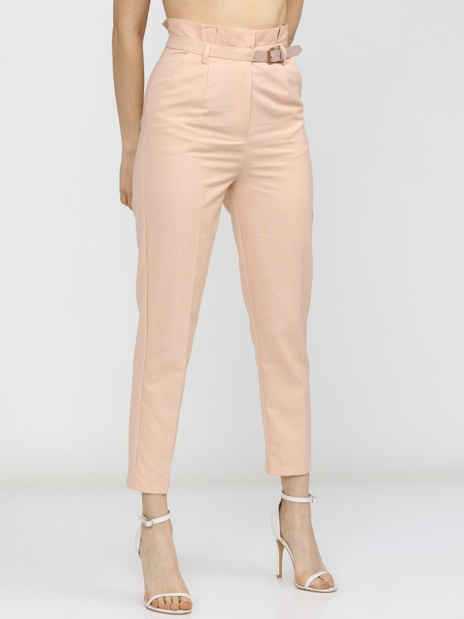 Tokyo Talkies Womens Pink Solid Slim Fit Trouser - Pink - Image 6
