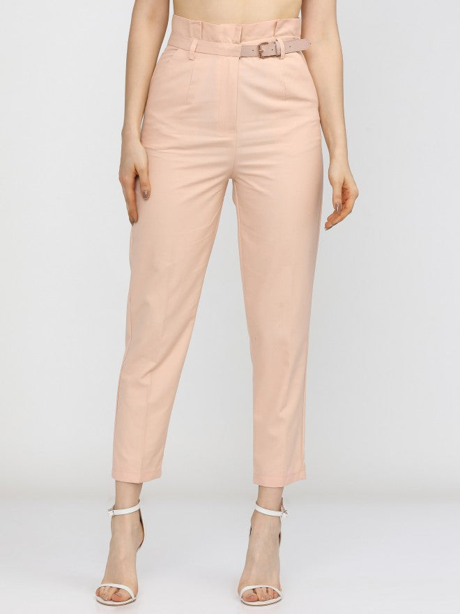 Tokyo Talkies Womens Pink Solid Slim Fit Trouser - Pink - Image 7