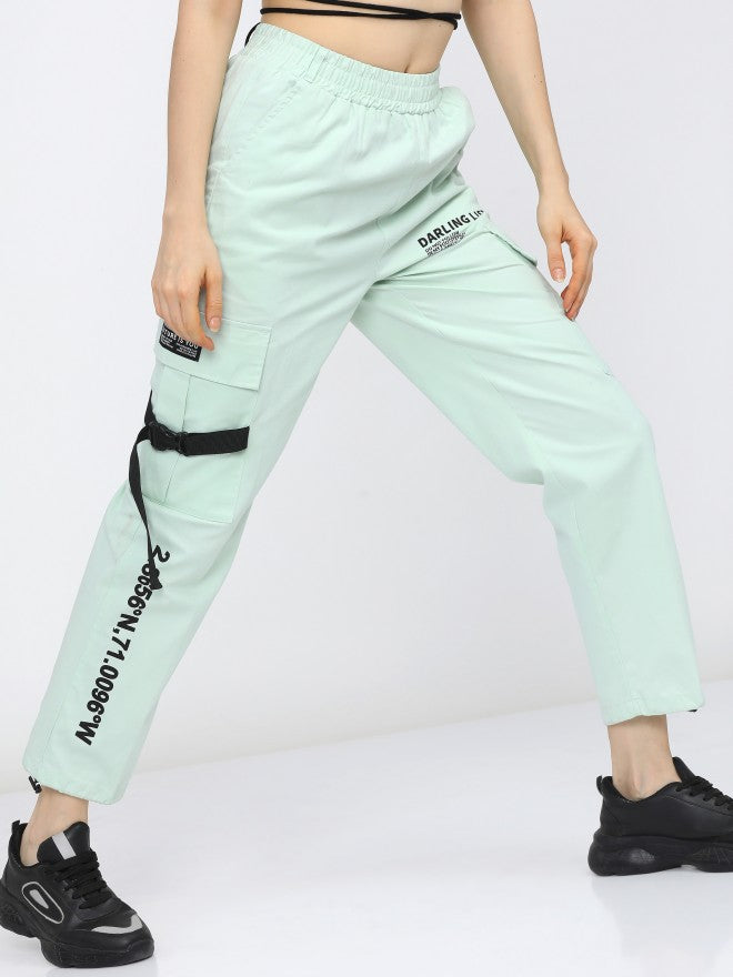 Tokyo Talkies Women Green Regular Fit Cargos - Green - Image 7