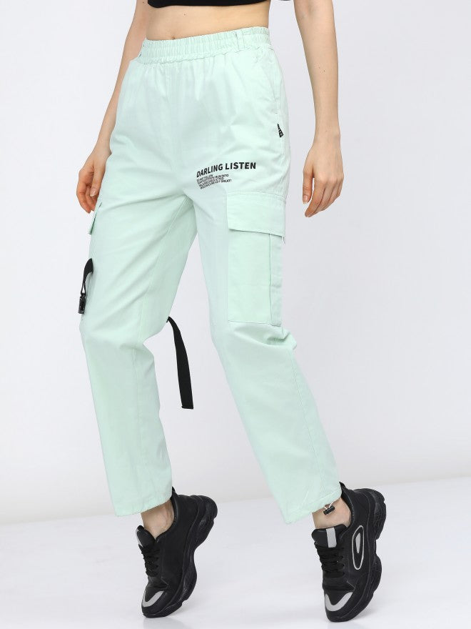 Tokyo Talkies Women Green Regular Fit Cargos - Green - Image 8