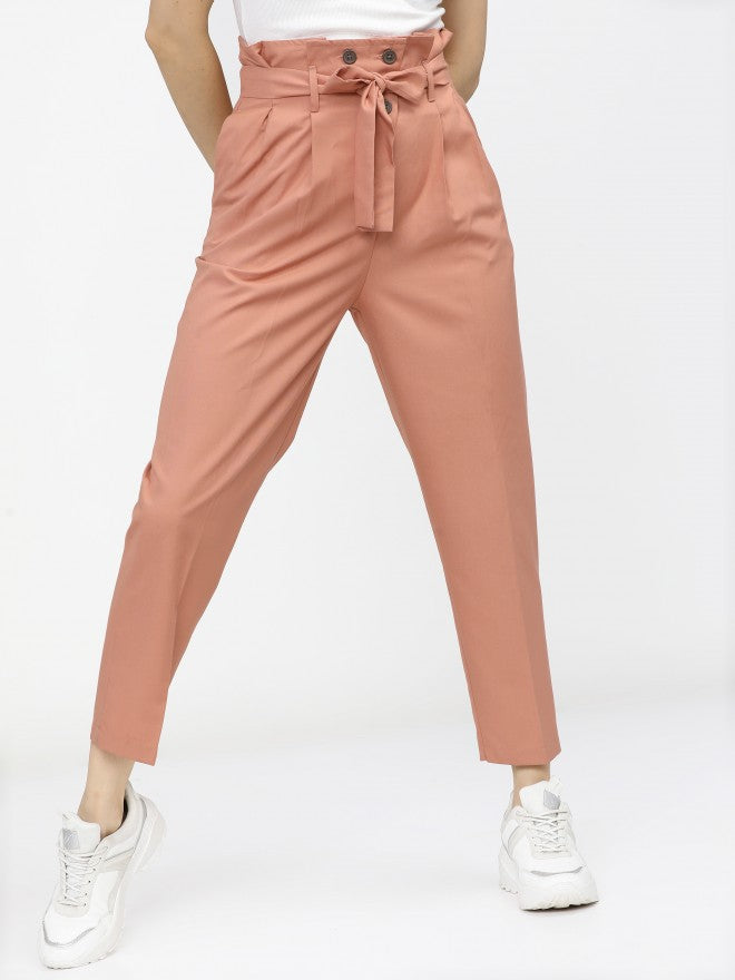 Tokyo Talkies Womens Orange Regular Fit Trouser - Orange - Image 1