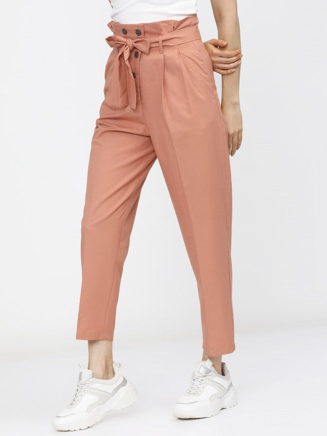 Tokyo Talkies Womens Orange Regular Fit Trouser - Orange - Image 2