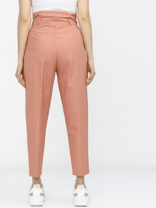 Tokyo Talkies Womens Orange Regular Fit Trouser - Orange - Image 3