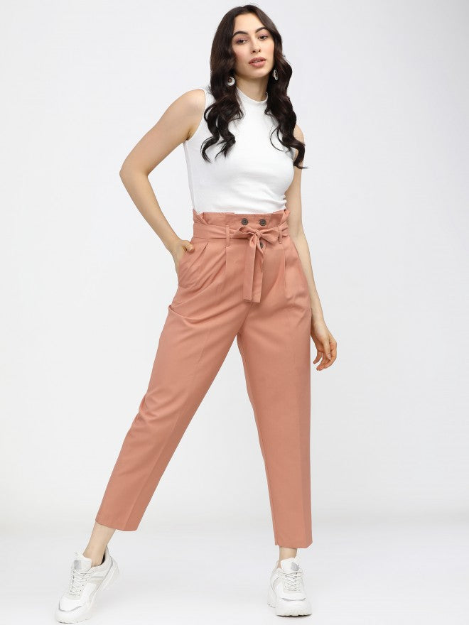 Tokyo Talkies Womens Orange Regular Fit Trouser - Orange - Image 5