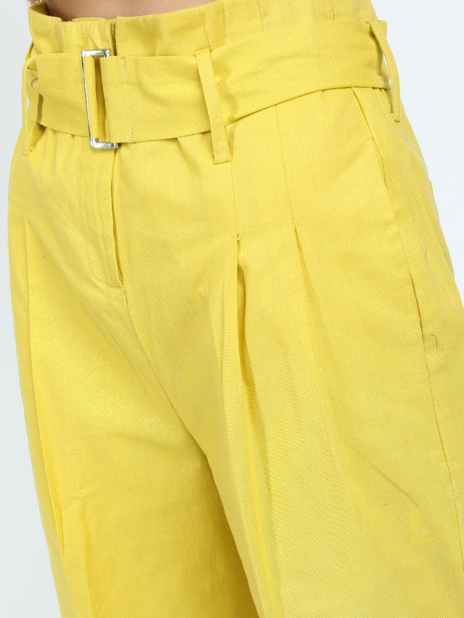 Tokyo Talkies Womens Mustard Flared Trouser - Mustard - Image 5