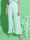 Tokyo Talkies Womens Green Flared Trouser - Green - Image 1