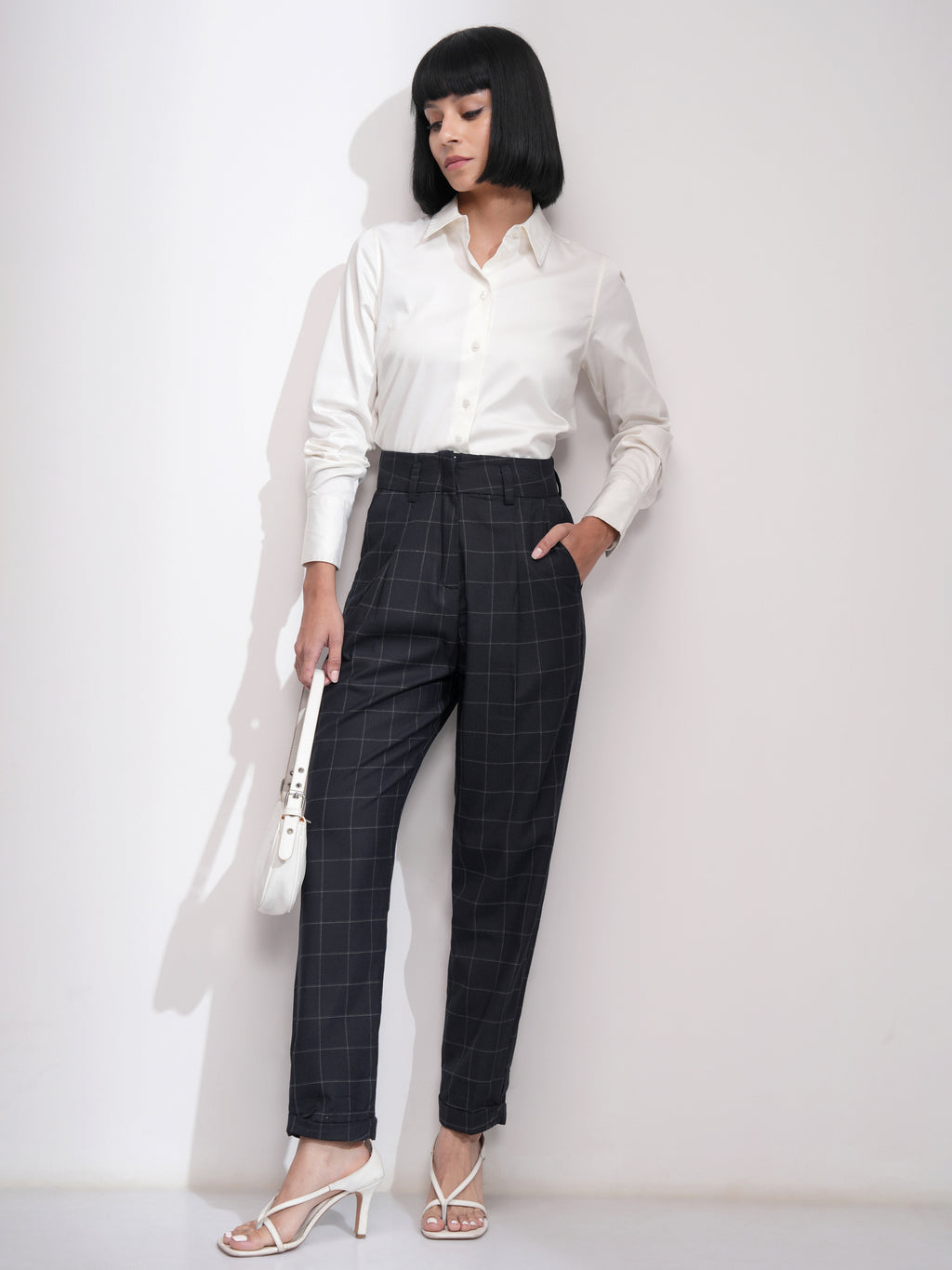 Tokyo Talkies Womens Straight Fit Trouser - Navy Blue - Image 2