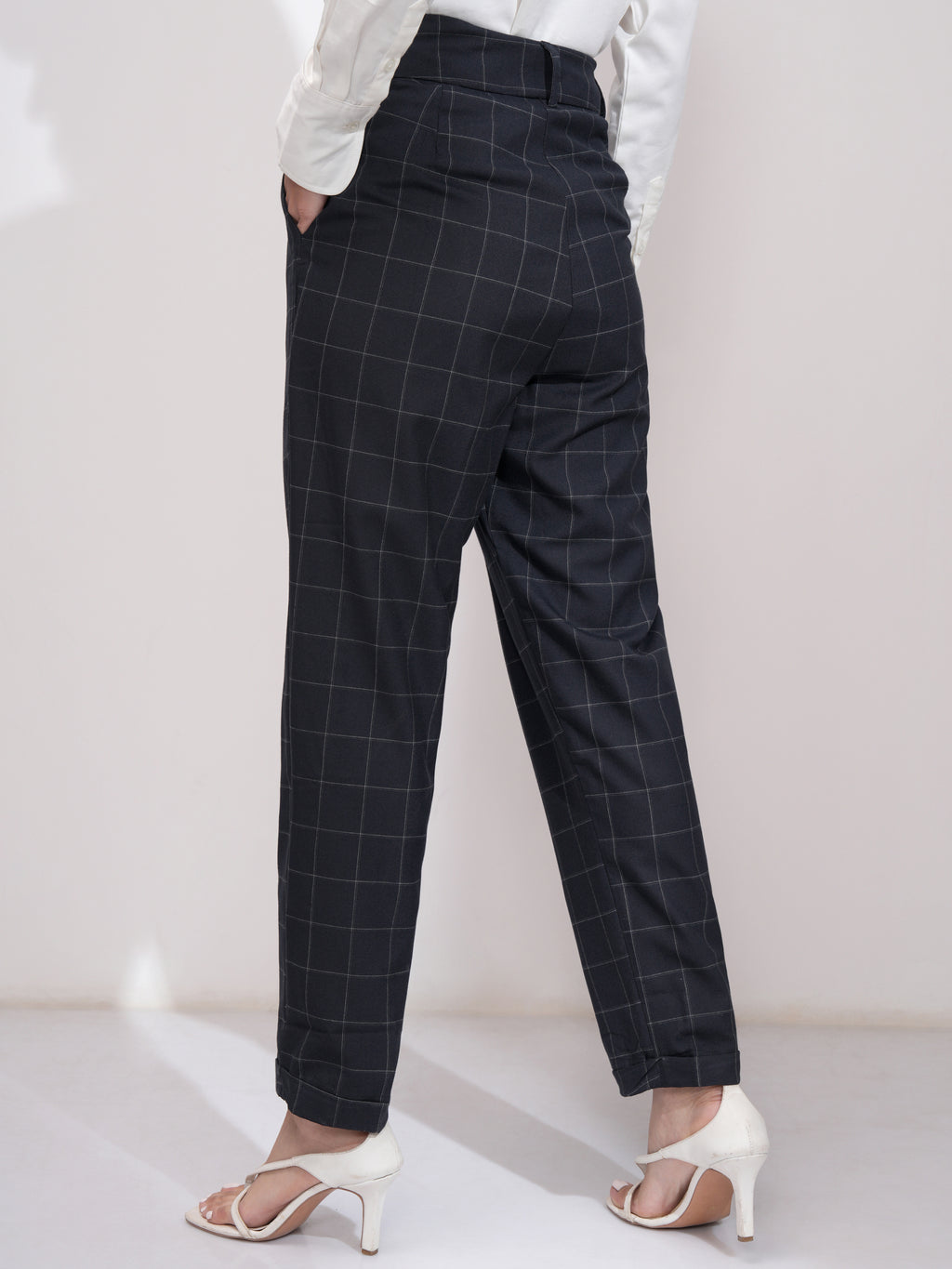 Tokyo Talkies Womens Straight Fit Trouser - Navy Blue - Image 3