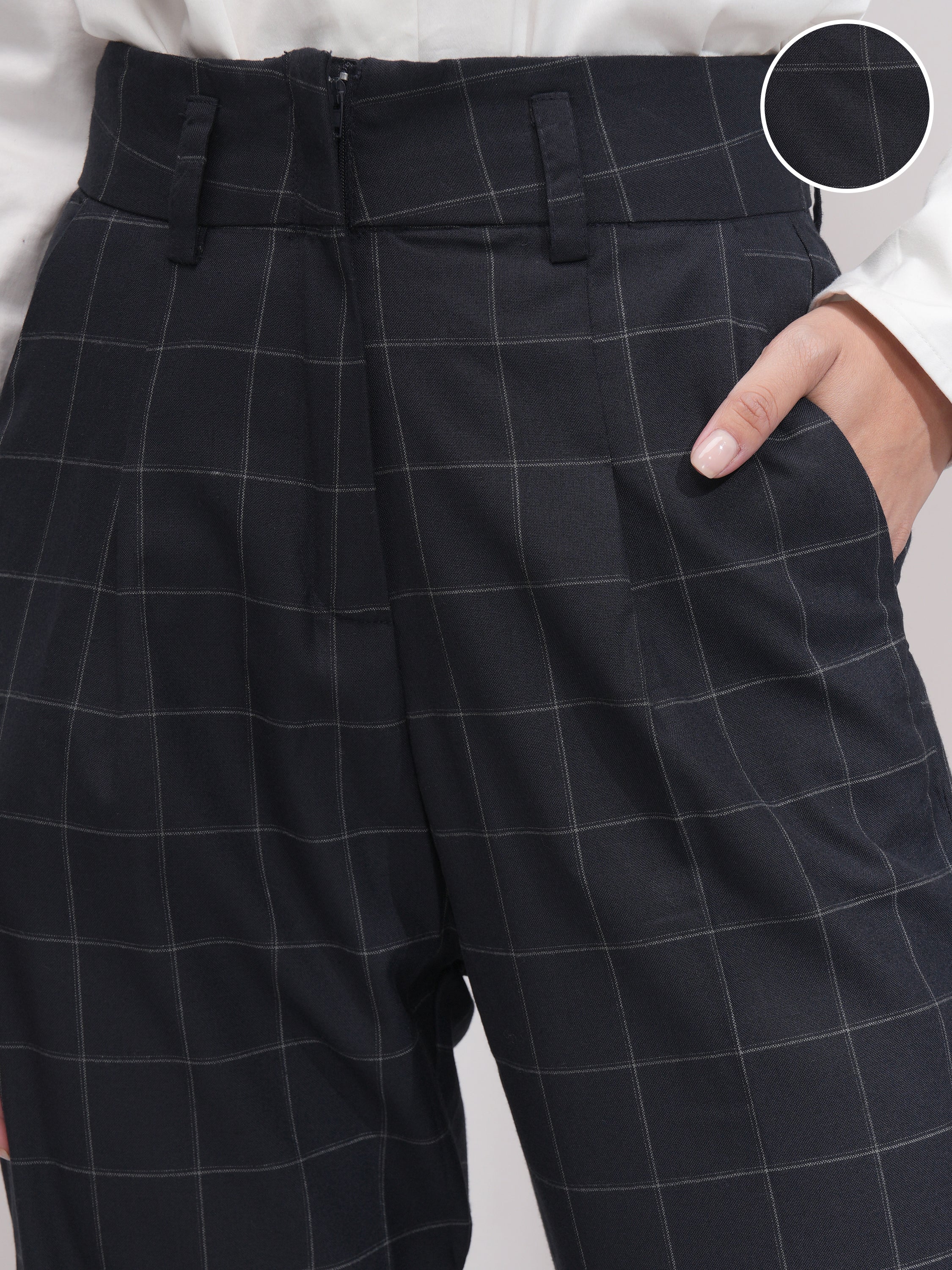 Tokyo Talkies Womens Straight Fit Trouser - Navy Blue - Image 5