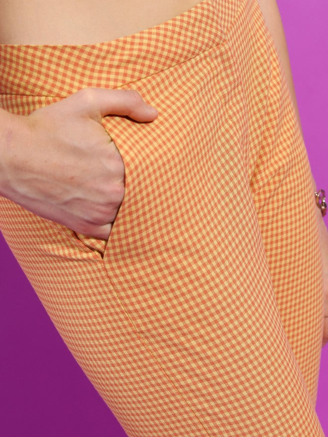 Tokyo Talkies Women Yellow Checked Regular Fit Casual Trouser - Yellow - Image 5