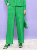 Tokyo Talkies Women Green Regular Fit Printed Casual Trouser - Green - Image 1