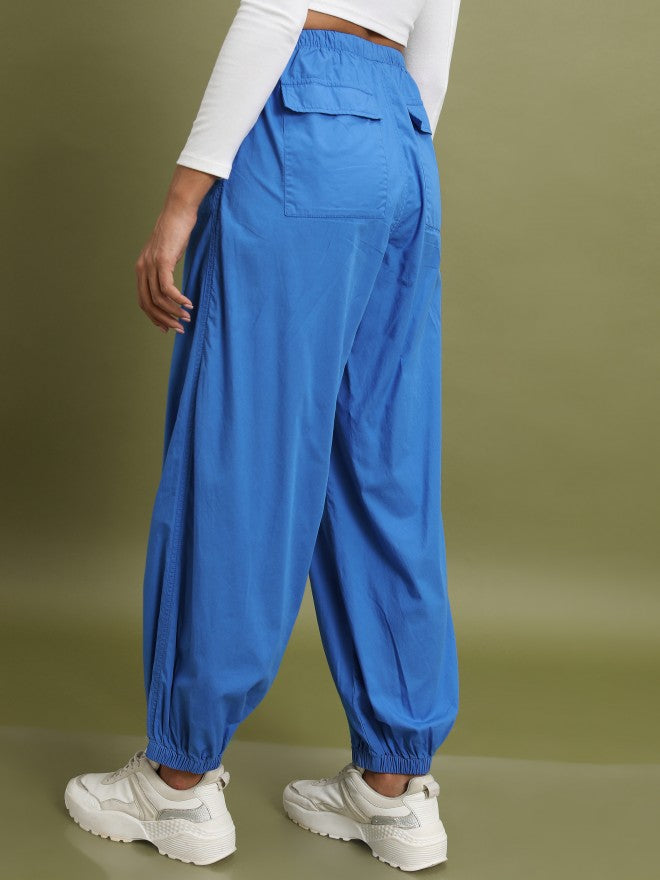 Tokyo Talkies Women Blue Solid Regular Fit Joggers - Blue - Image 3