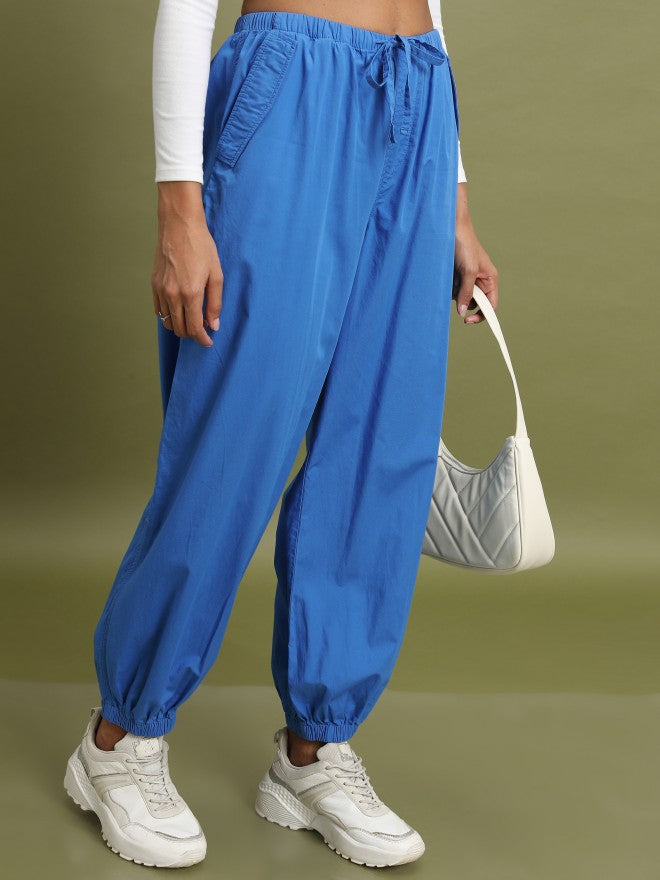 Tokyo Talkies Women Blue Solid Regular Fit Joggers - Blue - Image 6