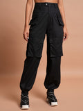 Tokyo Talkies Women Black Solid Regular Fit Joggers - Black - Image 1