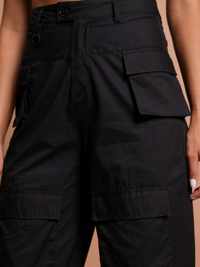 Tokyo Talkies Women Black Solid Regular Fit Joggers - Black - Image 5
