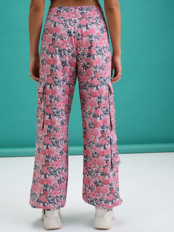 Tokyo Talkies Women Pink Printed Regular Fit Joggers - Pink - Image 3
