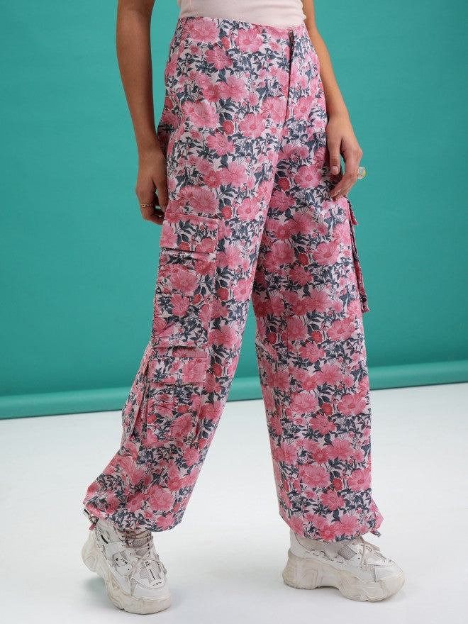 Tokyo Talkies Women Pink Printed Regular Fit Joggers - Pink - Image 6
